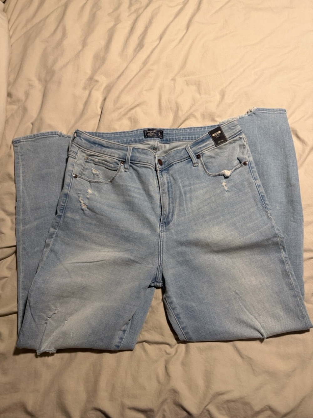 abercrombie Light Blue Straight Leg Jeans